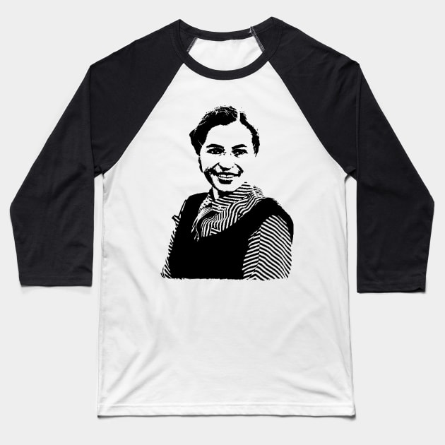 Rosa Parks Portrait Baseball T-Shirt by phatvo